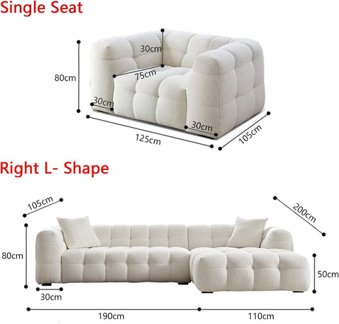 WENBO Cotton Candy Luxury Lambswool Sofa Set