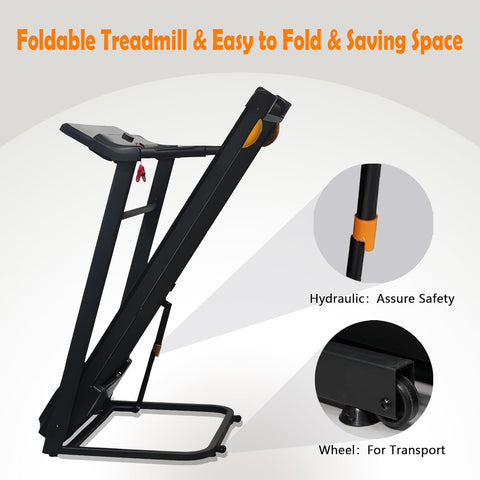Maston Treadmill MST-T150 Home Foldable Motorized Treadmill, Large Integrated LED Screen | 1-14Km/h | 120kg User Weight | 3HP Peak | Shuttle Rotation Button | Hydraulic Folding