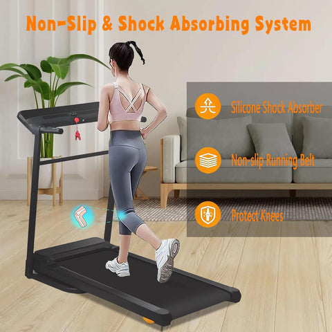 Maston Treadmill MST-T150 Home Foldable Motorized Treadmill, Large Integrated LED Screen | 1-14Km/h | 120kg User Weight | 3HP Peak | Shuttle Rotation Button | Hydraulic Folding