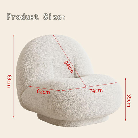 WENBO Luxurious Soft Lambswool Sofa Chair