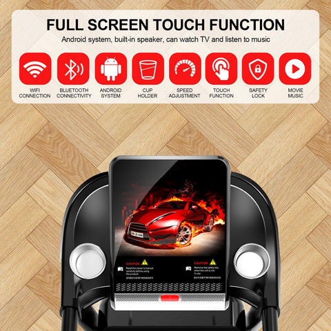 MST-B100 FoldableTreadmill (2.0 HP Peak Motor | Wifi & Bluetooth & Speaker | Full Color Screen Control)-Multifunction Running Machine with Massager for Home Use