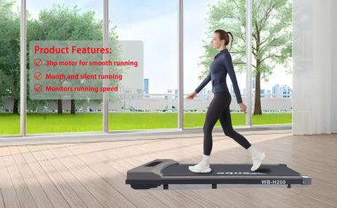 WENBO Walking Pad Under Desk Treadmill, Portable Treadmills Motorized Running Machine for Home, Remote Control, 120kg Capacity