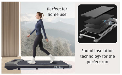 WENBO Walking Pad Under Desk Treadmill, Portable Treadmills Motorized Running Machine for Home, Remote Control, 120kg Capacity