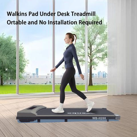 WENBO Walking Pad Under Desk Treadmill, Portable Treadmills Motorized Running Machine for Home, Remote Control, 120kg Capacity